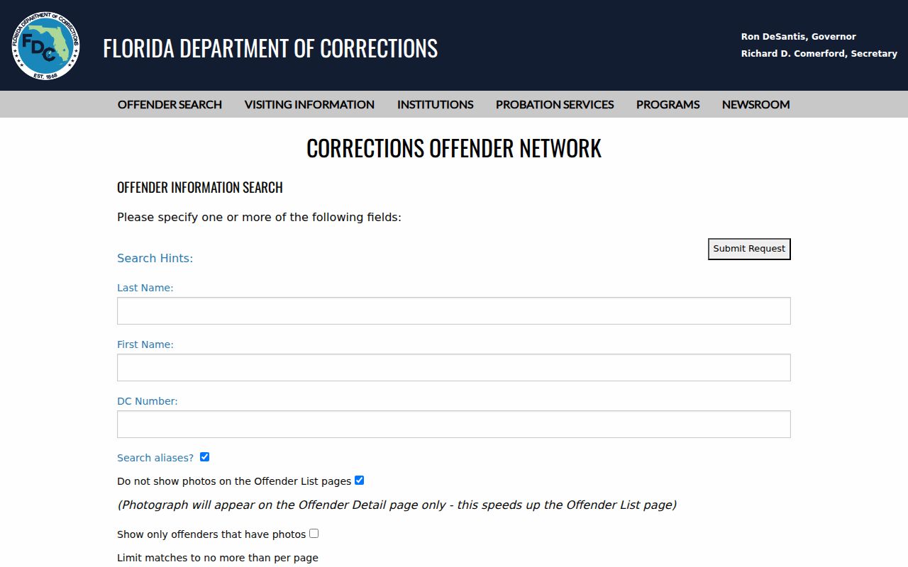 Miramar neighbors Florida corrections search