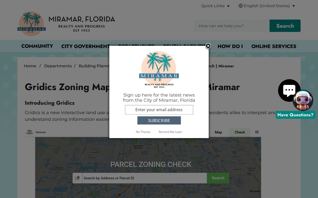 Miramar street directory zoning map by address